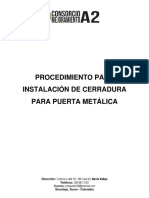 Procedimiento para Instalación de Cerradura para Puerta Metálica