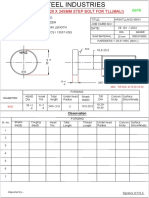 Job Card For M 20 X 245Mm Step Bolt For TLL (Mali)