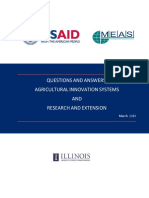 Questions AND Answers: Agricultural Innovation Systems AND Research AND Extension