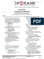 Post-Test Neurologic Nursing: Prepared By: Prof. EJ Flaminiano