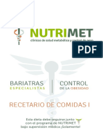 Recetario de Comidas I: Bariatras Control