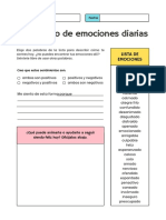 Azul Amarillo y Rosa Líneas Simples Registro Diario de Emociones Aprendizaje Social y Emocional Hoja de Trabajo