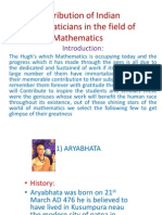 Contribution of Indian Mathematicians in The Field of