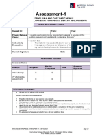 Assessment-1: Sithkop002 Plan and Cost Basic Menus Sithkop004 Develop Menus For Special Dietary Requirements