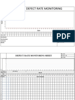 Defect Rate Monitoring: Part Name: Checked By: Part Number: Customer Month Approved by