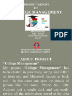 College Management: Project Report ON