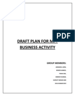 Draft Plan For MF+ Business Activity: C C C C C