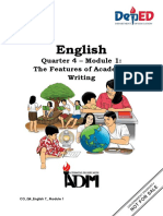 English: Quarter 4 - Module 1: The Features of Academic Writing