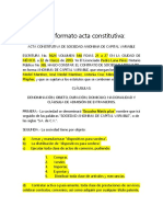 Ejemplo de Formato Acta Constitutiva