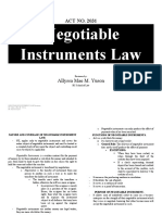 Negotiable Instruments Law: ACT NO. 2031