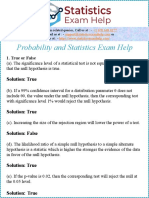 Probability and Statistics Exam Help