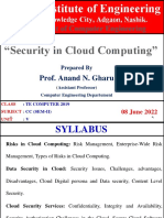 "Security in Cloud Computing": Prof. Anand N. Gharu