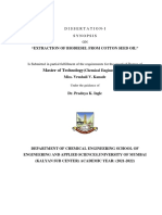 Extraction of Biodiesel From Cotton Seed Oil Final Synopsis