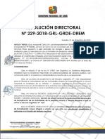 Resolución Directoral #229-2018-GRL-GRDE-DREM: Gobierno Regional de Lima