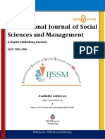 International Journal of Social Sciences and Management: A Rapid Publishing Journal