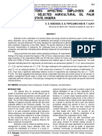 Motivation Factors Affecting Employees JOB Performance in Selected Agricultural Oil Palm Industries in Edo State, Nigeria