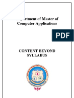 Department of Master of Computer Applications: Content Beyond Syllabus