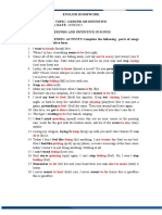 English Homework Topic: Gerund or Infinitive NAME: Andres Jimenez DATE: 24/06/2022 Gerunds and Infinitive in Songs With - Gereund or Infinitive Form