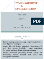 Project Management & Entrepreneurship: KHU-702 UNIT-3