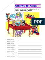 Prepositions of Place Worksheet 01