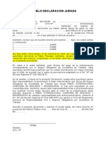 Modelo de Carta de Declaracion Jurada Hijos Menores