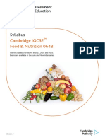 Syllabus: Cambridge IGCSE Food & Nutrition 0648