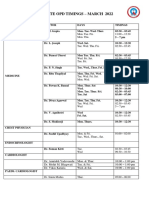 Private Opd Timings - March 2022