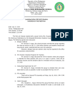 Rufo de La Cruz Integrated School: Learning Action Cell (LAC) Session Minutes of The Meeting