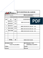 Formato Nota de Entrada y Salida