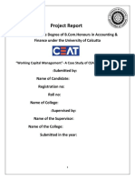 Sample Project On Working Capital Management - CEAT