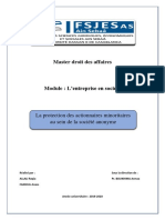 La Protection Des Actionnaires Min PROF Boukhima 26.11.2019 Faidoul Et Allali v. Finale