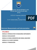 Electronic Measurement and Instrumentation (Aecb32) (ECE) B.TECH V-Semester (IARE-R18) By, Dr. B. Surekha Reddy, Assistant Professor, ECE