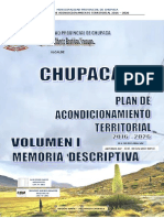 Municipalidad Provincial de Chupaca Plan de Acondicionamiento Territorial