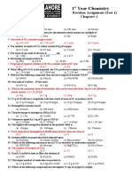 1st Year Chemistry Revision Assignment For Test 1