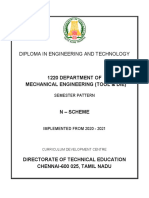 Diploma in Engineering and Technology: 1220 Department of Mechanical Engineering (Tool & Die)