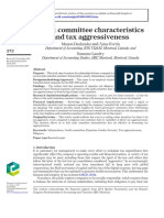 Audit Committee Characteristics and Tax Aggressiveness: Manon Deslandes Anne Fortin Suzanne Landry