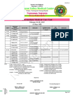 Cagayan Valley Medical Center: Ursing Ervice Area Schedule