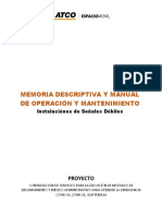 Manual de Operacion y Mantenimiento Ints. Señales Debiles