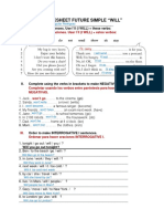 Worksheet Future Simple "WILL": Completar Las Oraciones. Usar I'll (I WILL) + Estos Verbos