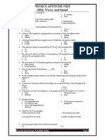 Physics Aptitude Test SHM, Waves and Sound: From The Desk of Engr. M. KASHIF ANEES