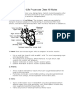 Transportation - Life Processes Class 10 Notes: Transportation in Human Beings: The Circulatory System Is Responsible For