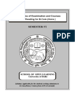 Semester-VI: Scheme of Examination and Courses