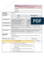 Lesson Plan Year 1 - Lunchtime