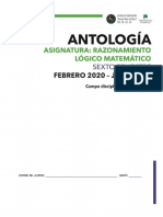 Antología de Razonamiento Lógico Matemático 6° Semestre 20-20