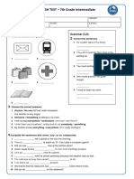 ENGLISH TEST - 7th Grade Intermediate: Vocabulary (2,0) Grammar (3,0)