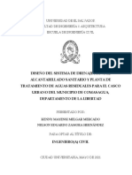 Diseño Del Sistema de Drenaje Pluvial, Alcantarillado Sanitario y Planta de Tratamiento de Aguas Residuales para El Casco Urbano Del Municipio de Comasagua, Departamento de La Libertad