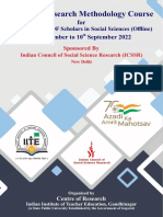 ICSSR Sponsored Ten Days Research Methodology Course For M.Phil - Ph.D. - PDF Scholars