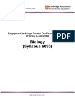 Biology (Syllabus 6093) : Singapore-Cambridge General Certificate of Education Ordinary Level (2023)