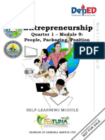 Entrepreneurship: Quarter 1 - Module 9: People, Packaging, Position