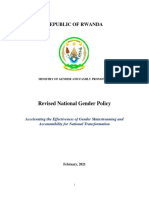 Republic of Rwanda: Revised National Gender Policy